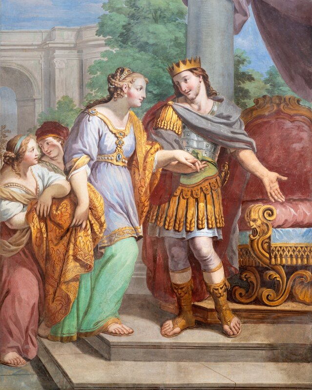 Fresko von Esther und König Xerxes