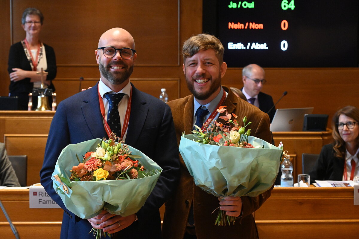 v.l.: Florian Schubert aus Neuenburg und Michel Rudin aus Luzern. (Bild EKS)