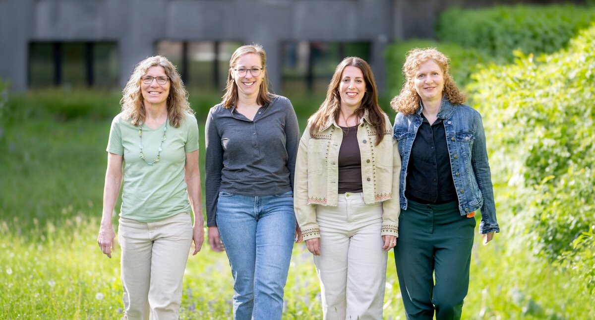 Team (v.l.n.r.): Marlène Lustenberger (Leiterin), Daniela Kälin, Selina Frey, Susanne Huber. Nicht auf dem Foto: Nsamba Kula