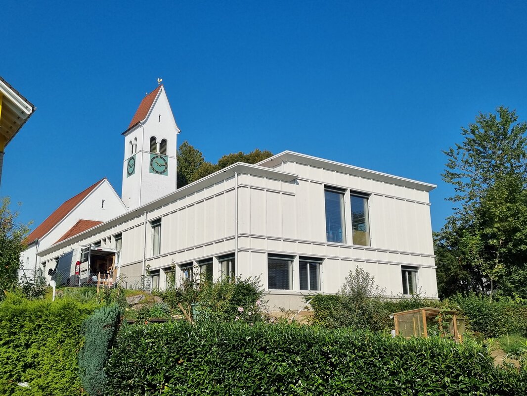 Das neue Kirchgemeindehaus von Südosten